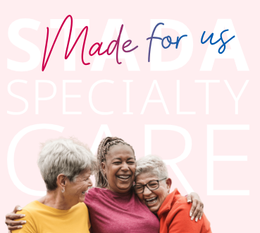 three happy ladies and 'made for us' text